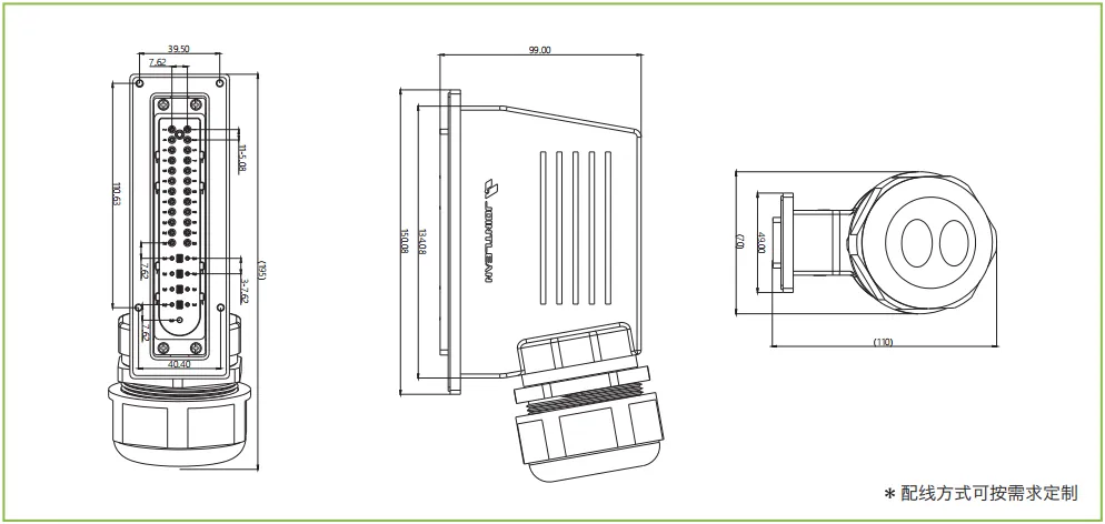 DTU矩形连接器-32芯(座自短路)插头(图1)