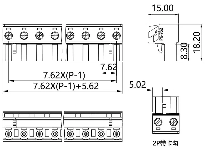 插拔式端子台-插头PG-762(图1)