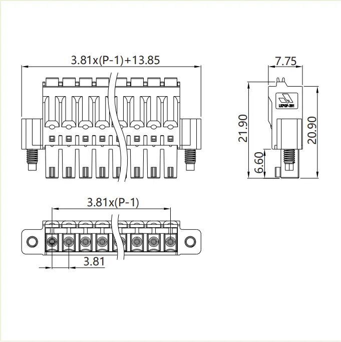 插拔式端子台-插头LKPGF-381(图1) 插拔式端子台-插头LKPGF-381(图1)