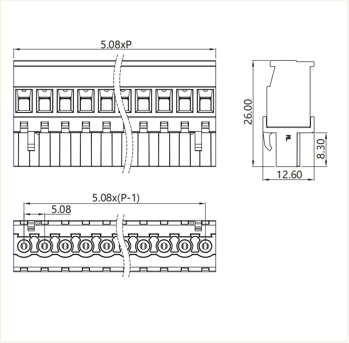 插拔式端子台-插头PGF-508R(图1) 插拔式端子台-插头PGF-508R(图1)