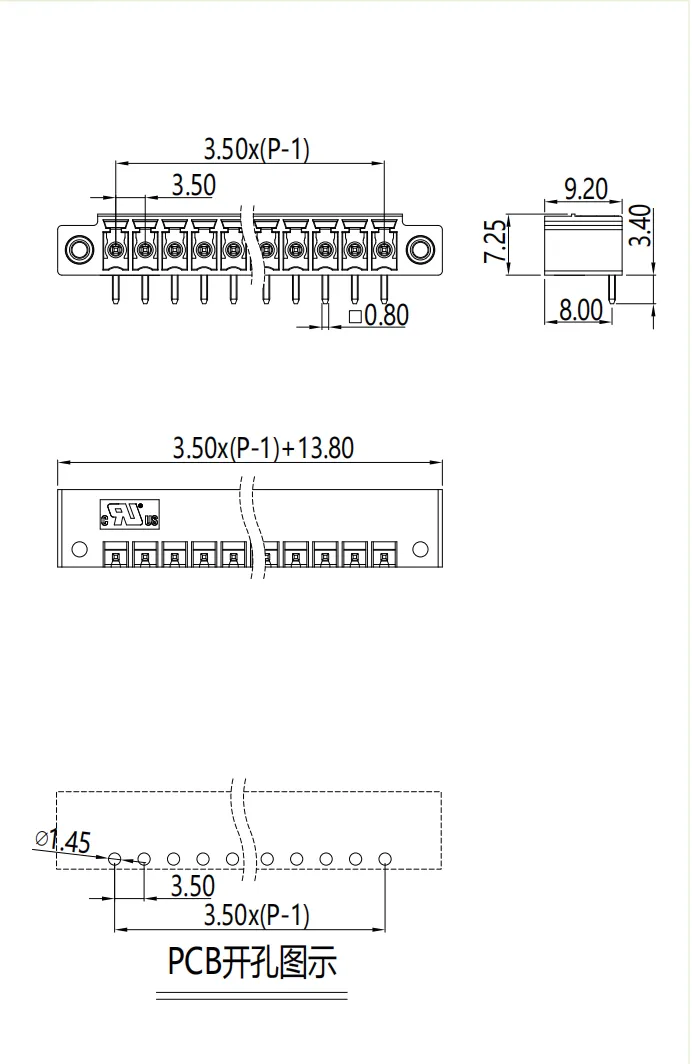 插拔式端子台-插座STF-350(图1)