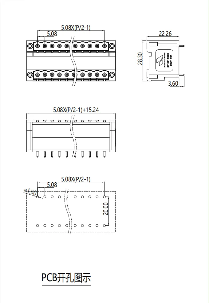 插拔式端子台-插座ST1DF-508V(图1) 插拔式端子台-插座ST1DF-508V(图1)