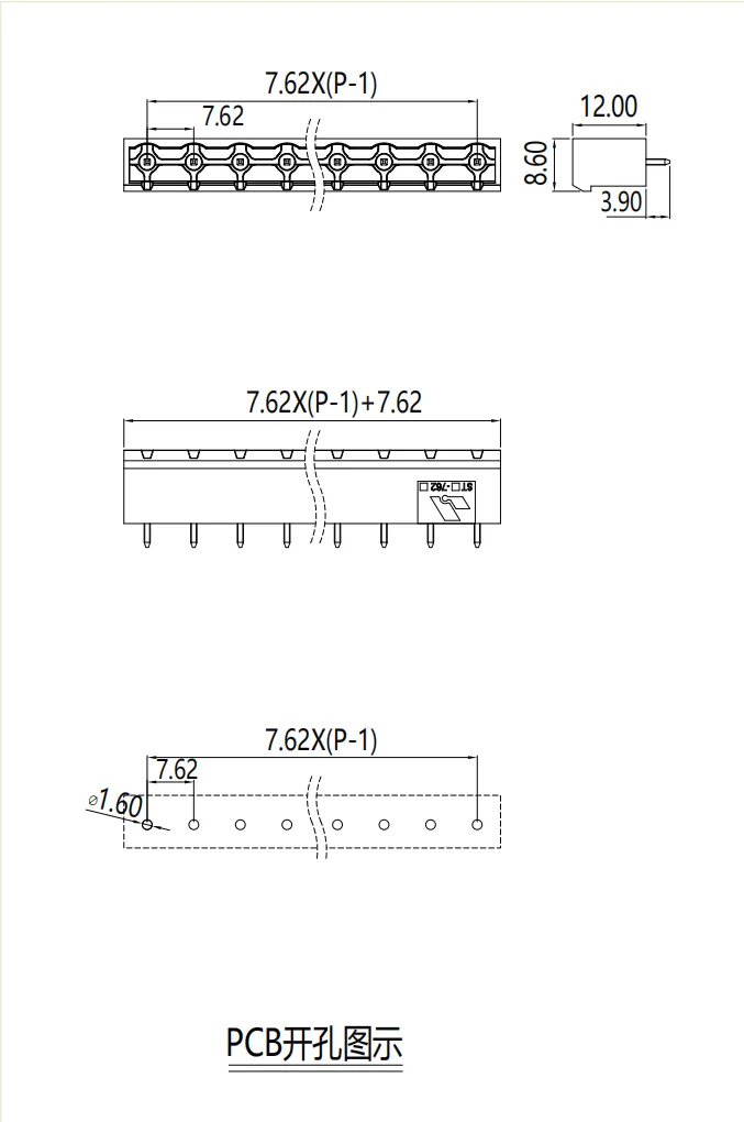 插拔式端子台-插座STC-762V(图1)
